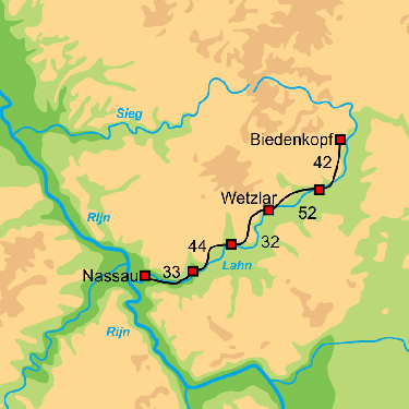 ev lahn.png Fietskaart met overzicht fietsroutes fietsvakantie Lahn