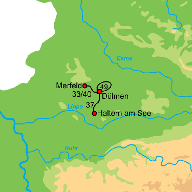 ev dulmen.png Fietskaart met overzicht fietsroutes fietsvakantie Dulmen