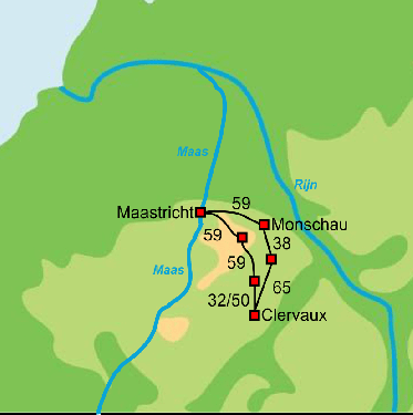 Fietskaart met overzicht fietsroutes fietsvakantie Vennbahn 