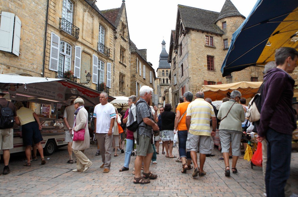Dordogne markt fietsvakantie