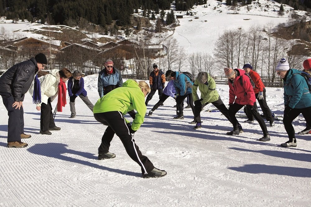 Ellis oefeningen in de sneeuw