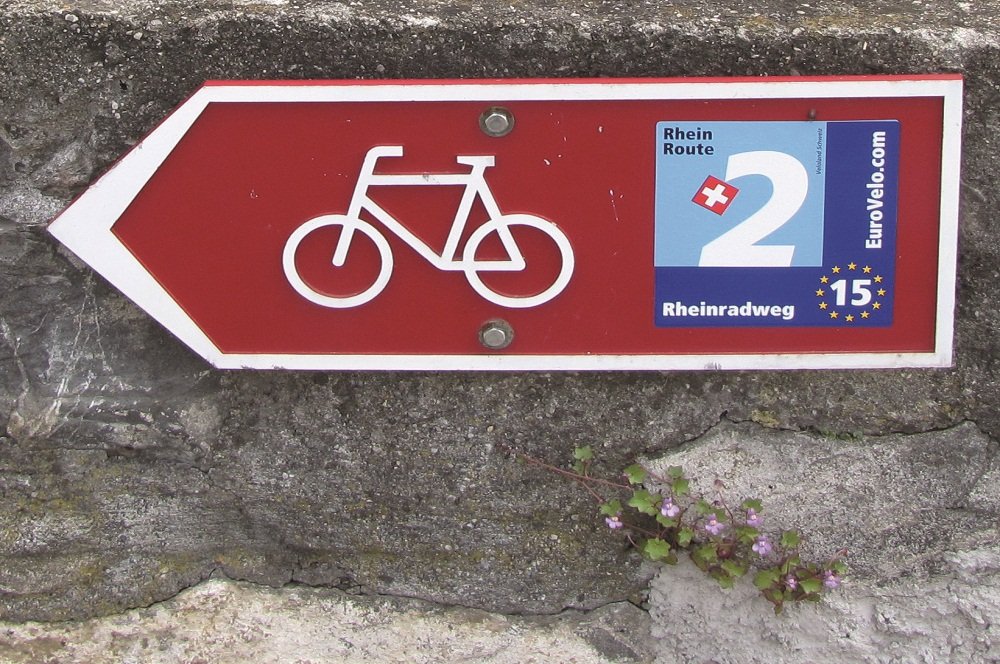 Fietsroute bordje