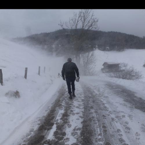 Wandelen in stuifsneeuw