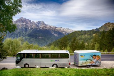 Bus met fietstrailer Bus met fietstrailer