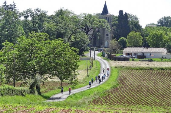 Fietsers in de Dordogne