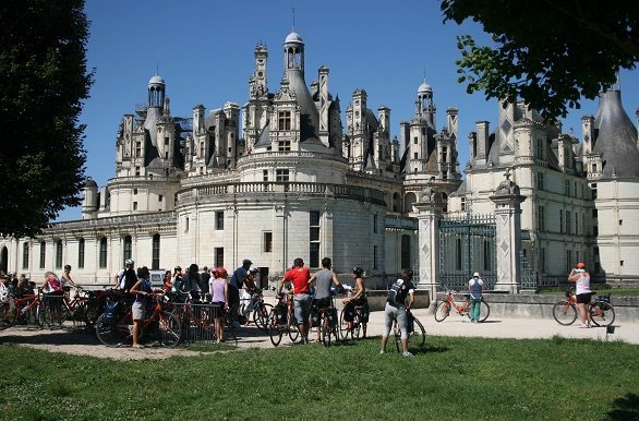 Chambord met fietsers