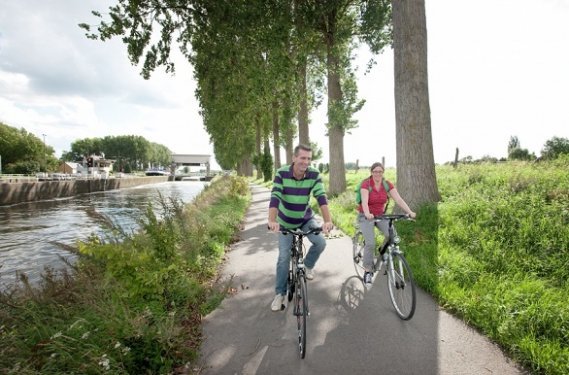 Fietsen langs de Leie