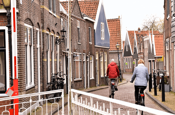 Edam met fietsers