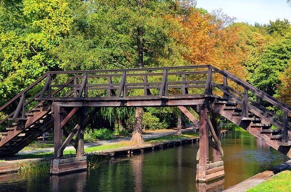 Spreewald bruggetje tijdens fietsvakantie berlijn