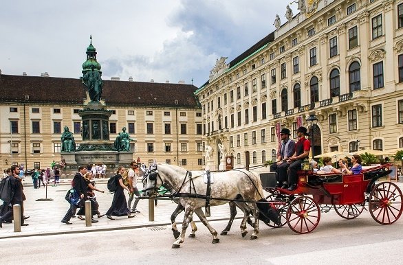 Wenen Hofburg met paardenkoets