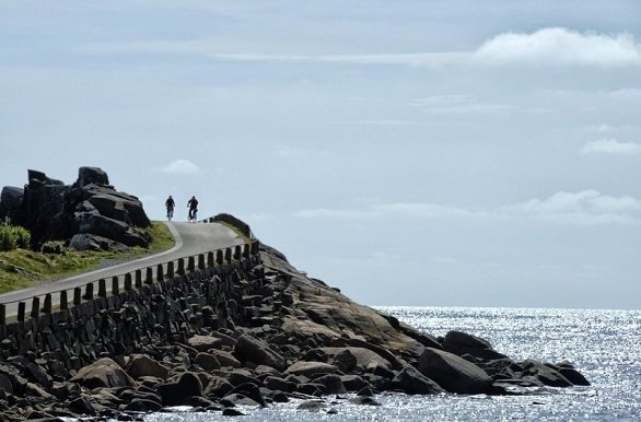 Fietsers over de Kattegatleden Zweden