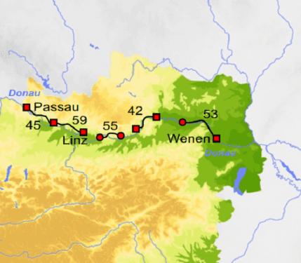 Fietskaartje Donauradweg Fietskaartje Donauradweg