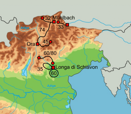 Fietskaartje Rondom de Dolomieten