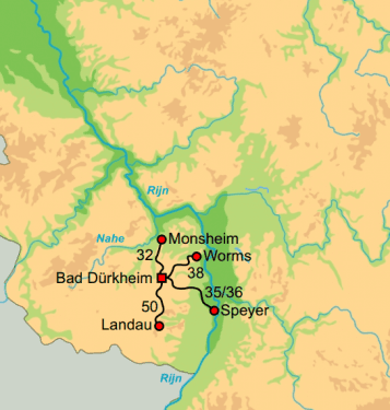 Fietskaartje Duitse Wijnstrasse Fietskaartje Duitse WIjnstrasse