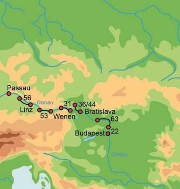 Fietskaartje Fietscruise Donau-Budapest