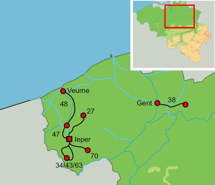 Ieper fietskaart Ieper fietskaart