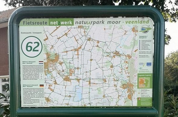Fietsknooppunten bord Emsland